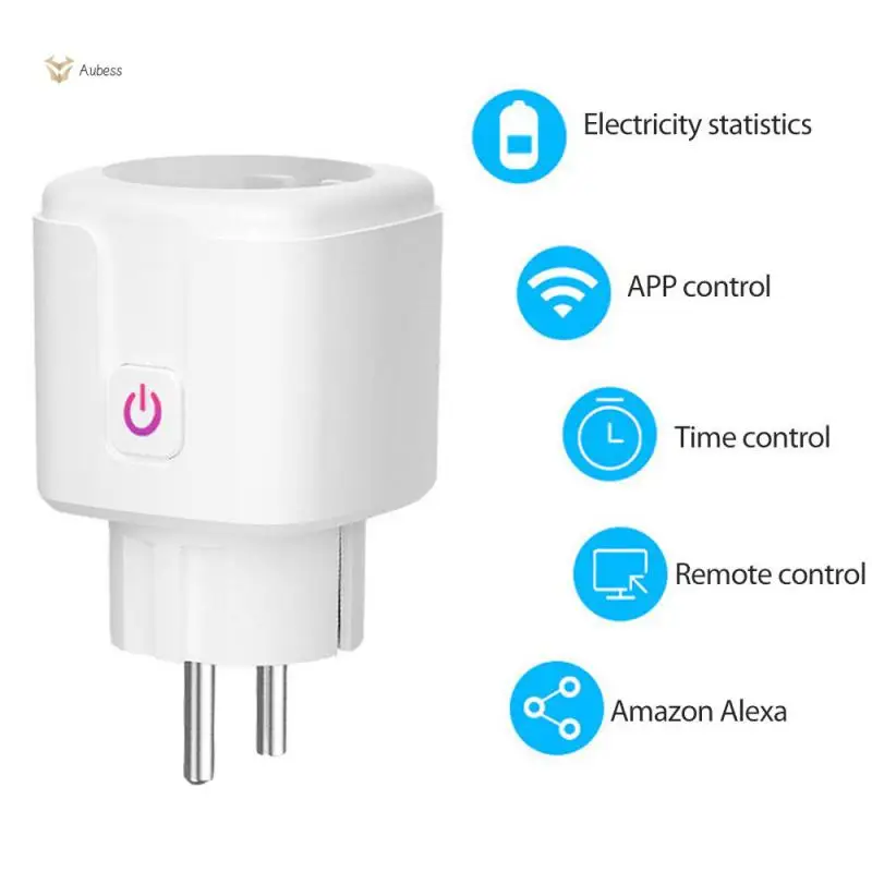 

Tuya WiFi Smart Plug 20A EU Plug Wireless Socket Timer Plug Voice Remote Control Home Fire Retardant Home Alexa