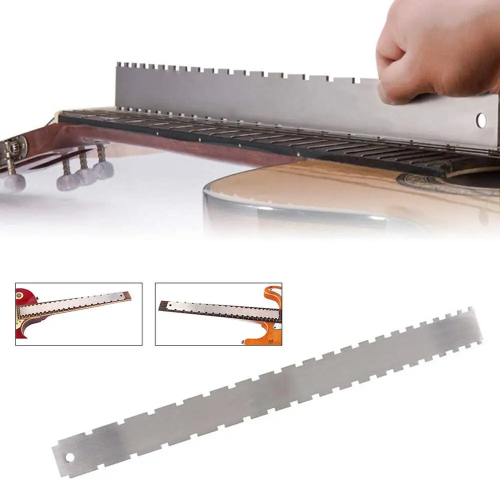 Guitar dekolt nacięty krawędź prosta linijka gitara ze stali nierdzewnej Fret niweling Level Guitar Level narzędzie dla lutników Guitar Body