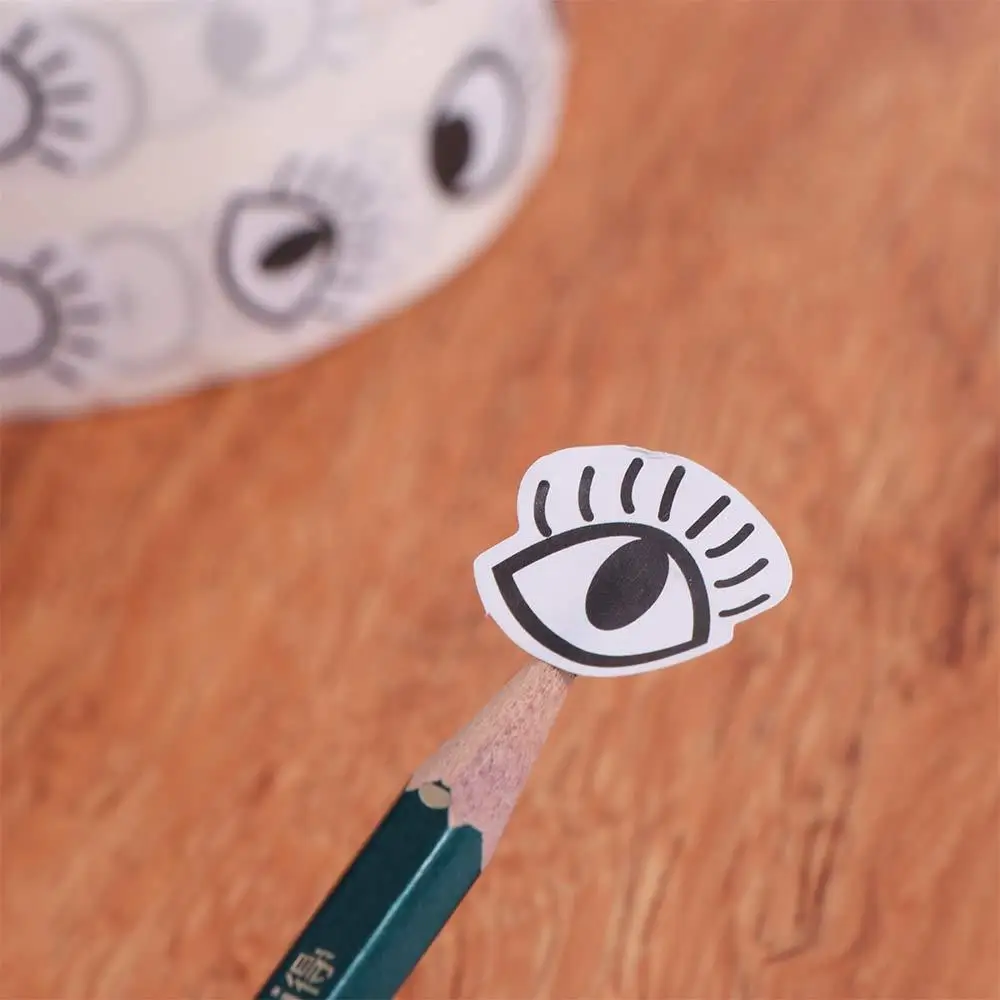 1000pcs/roll Self-Adhesive Premium Eye Stickers Reusable Crafts Mini Eye Shaped Sticker Gifting Black White Designs