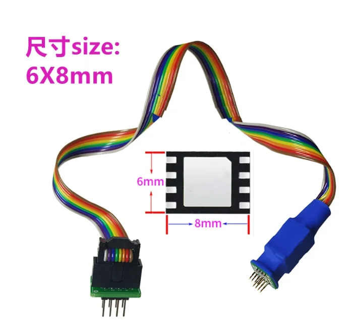 DFN8 QFN8 WSON8 to dip8 Chip Probe Line Read and Write Burning Needle 1.27 6x8 6X5 programmer adapter Test Probe for RT809h