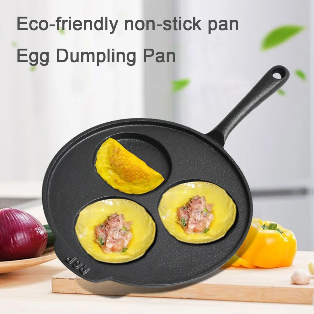 9 Inch Frying Pan Cast Iron Egg Pan Nonstick 3-Cup Omelette Pan for Gas Stove & Induction Cookware