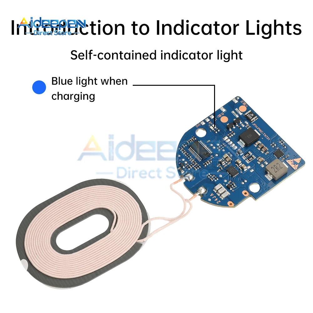

10-24V 20W Car Wireless Charger Module Universal 12V/24V Fast Charging Board with Short-Circuit/Overvoltage/Overheat Protection