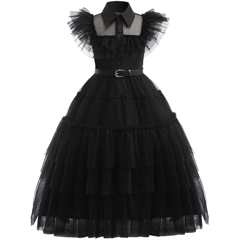 

Halloween Costume Girl Black Family Party Tulle Princess Dress Carnival Cosplay Vestidos Costume Kid Birthday Party Dress Up
