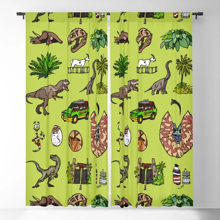 

Jurassic Pattern Lighter Blackout Curtains 3D Print Window Curtains For Bedroom Living Room Decor Window Treatments