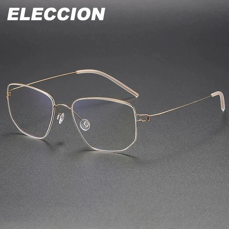 ELECCION Ultra lightweight Titanium Screwless Eyeglasses Frame Men Myopia Glasses Optical Frame Gafas High Quality Spectacle