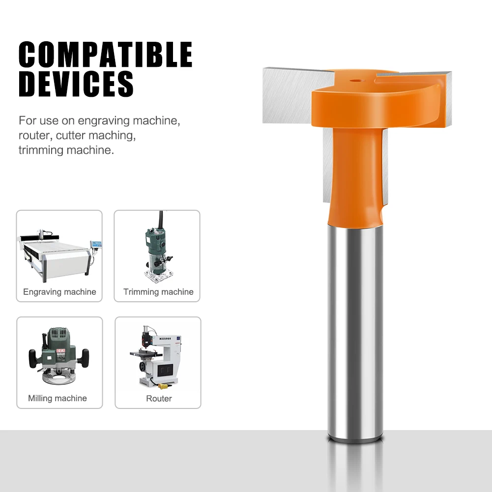 1pc 8mm Shank Straight Edge T-Router Bit Slotting Router Bit Hook Milling Router Bit  Woodworking milling Cutter