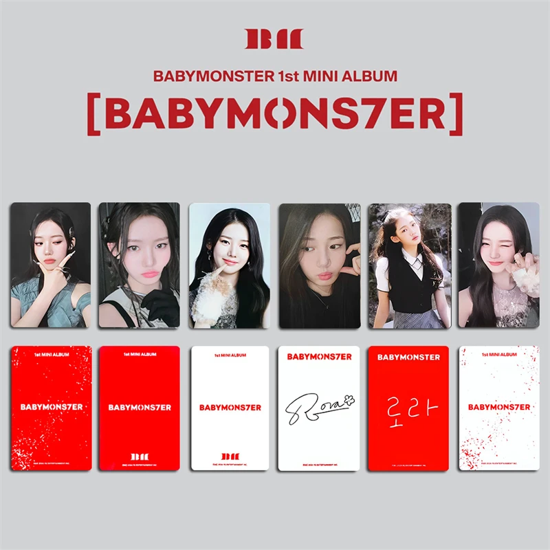 6pcs/set KPOP BABYMONSTER Album Personalized Photo LOMO Card BABYMONS7ER Girl Collectible Gift Ahyeon Ruka Pharita Postcard