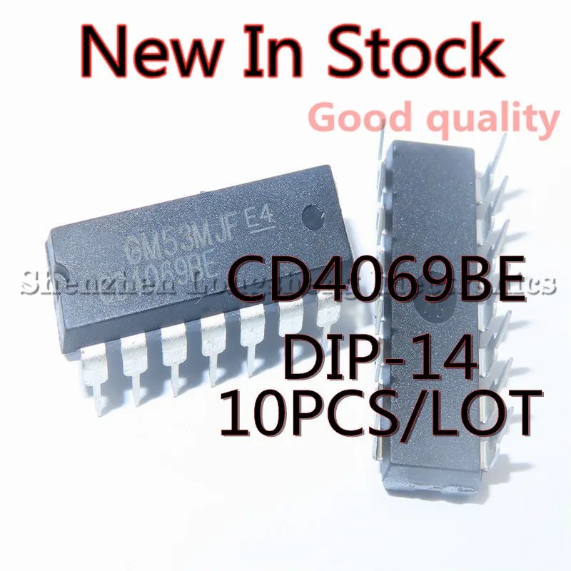 10PCS/LOT NEW CD4069 CD4069BE CD4069UBE DIP-14 Six NOT Gate/Inverter In Stock