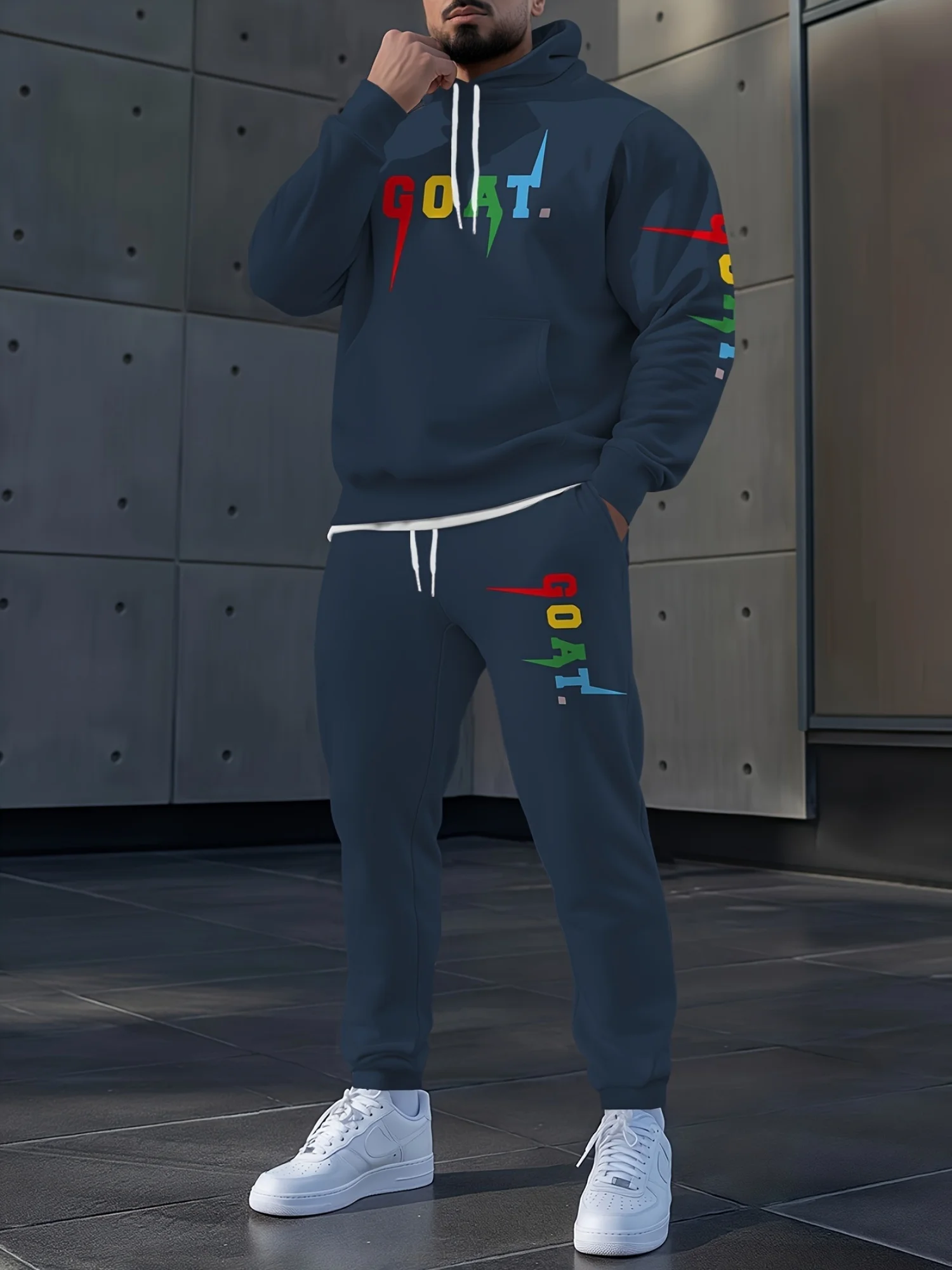 

Y2k Autumn And Winter Hoodie Set American Letter Men's 3D Large Men's Adult Hoodie Sweatpants Suitable For Both Men And Women