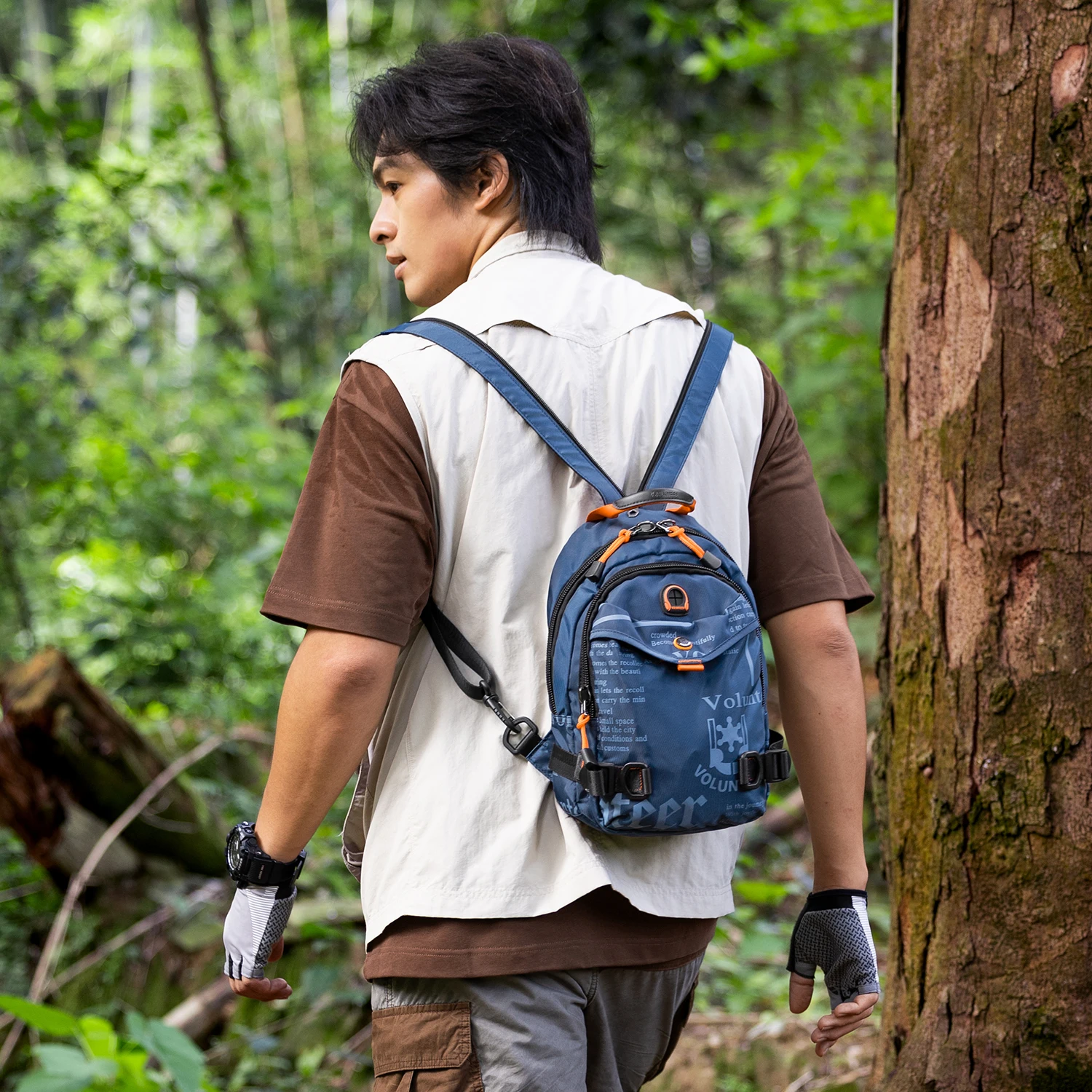 Volunteer Waterproof Backpacks Daypack Men Fashion Travel Sling Crossbody Bags Male Protable Hight Quality Small Bag 1518-22A