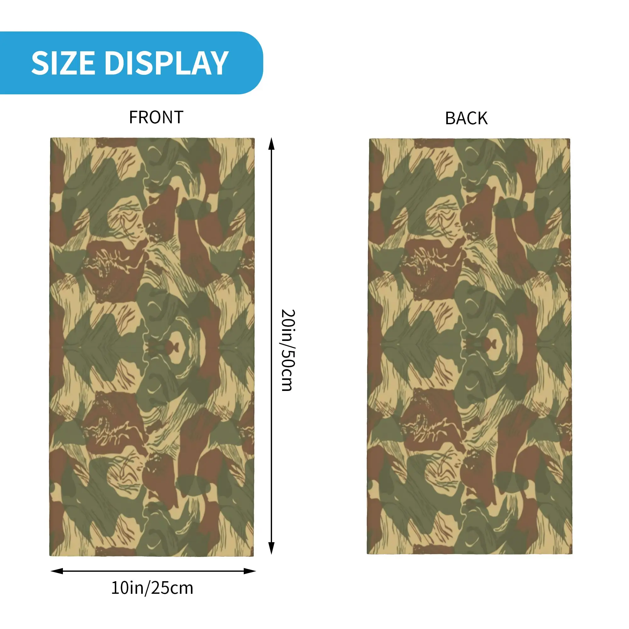 Custom Rhodesian Brushstroke Camo Bandana Winter Neck Wrap Face Scarf for Ski Rhodesia War Camo Military Army Gaiter Headband