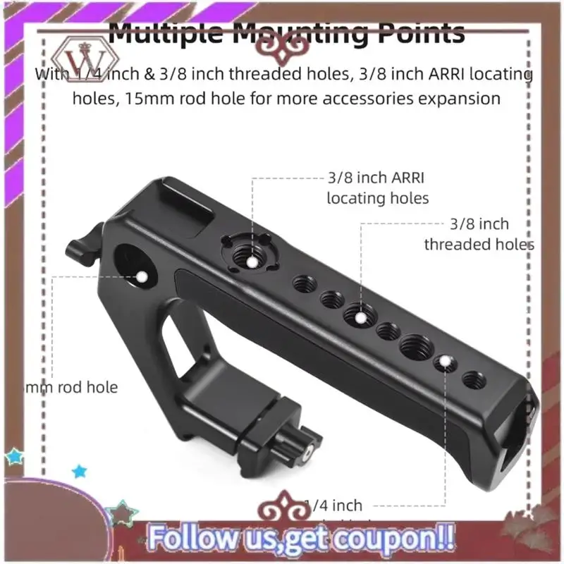ABBG-верхняя ручка для камеры Cage Rig G Rip с зажимной рейкой Холодная обувь Резьба 1/4 дюйма 3/8 дюйма