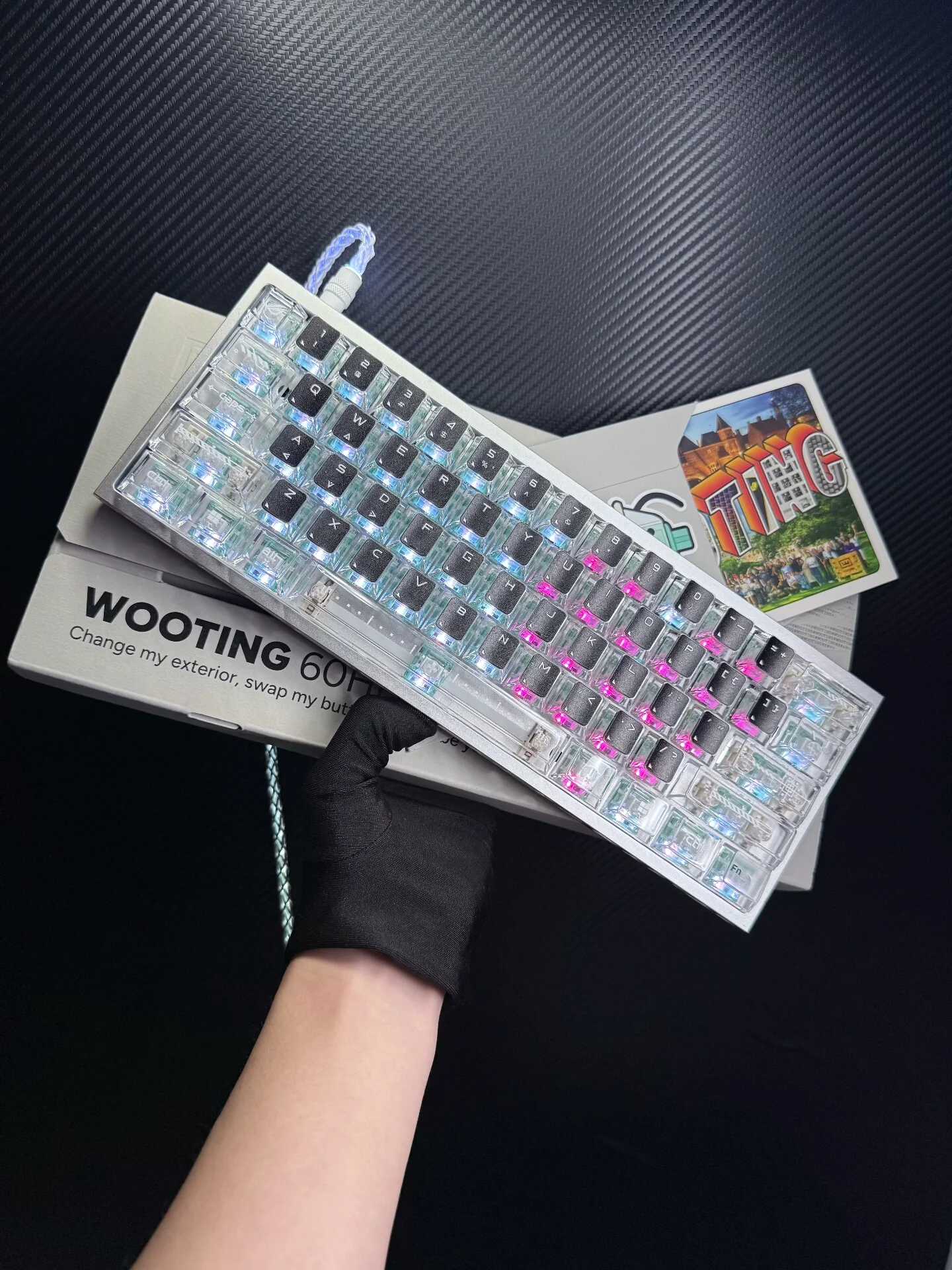Custom Aluminum Shell Full Mod Custom Keyboard Set, Premium Modified Mechanical Kit with High-End Aviator Cable Gift