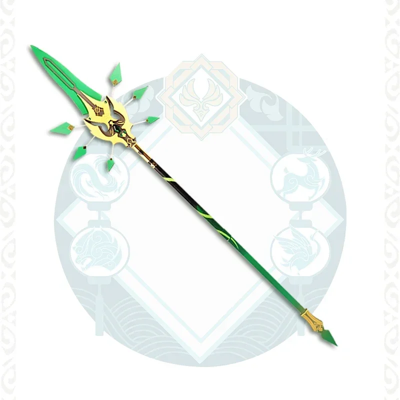 

Genshin Impact Xiao косплей копье реквизит Primordial нефритовое оружие с крылатой грушей для Хэллоуина, Рождественской вечеринки, маскарада, аниме-шоу