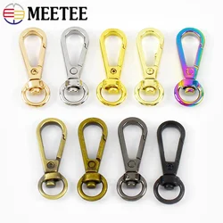 5-30Pcs 8mm Bag Strap Metal Buckle Carabiner Keychain Swivel Lobster Clasp Webbing Belt Snap Hook Hanger DIY Sewing Accessories