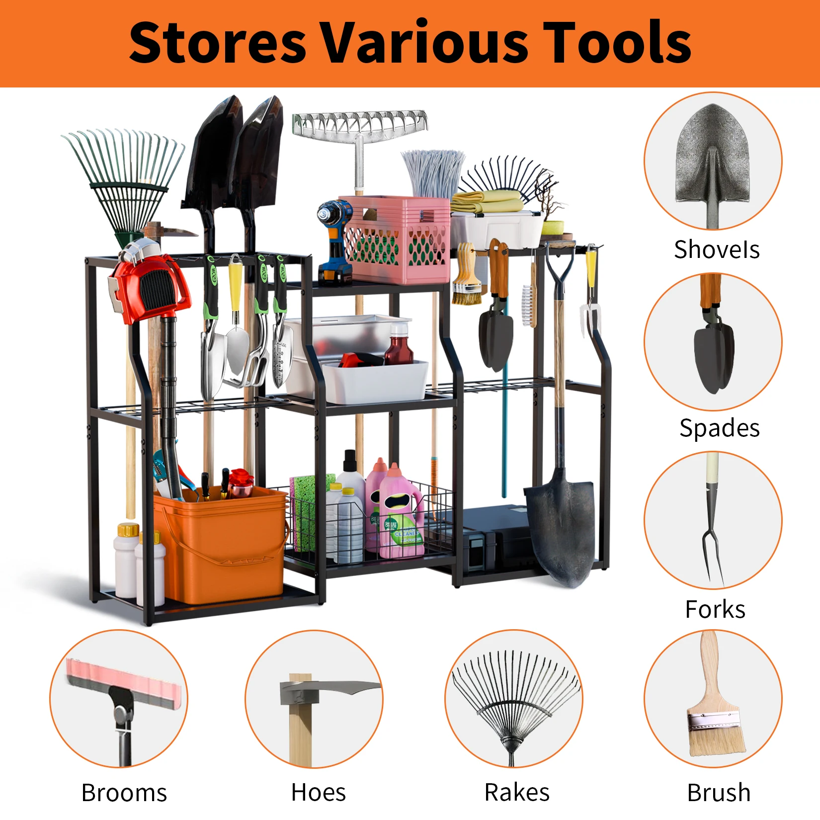 Workshop Tools Types - Suporte de Ferramentas de Jardim Independente