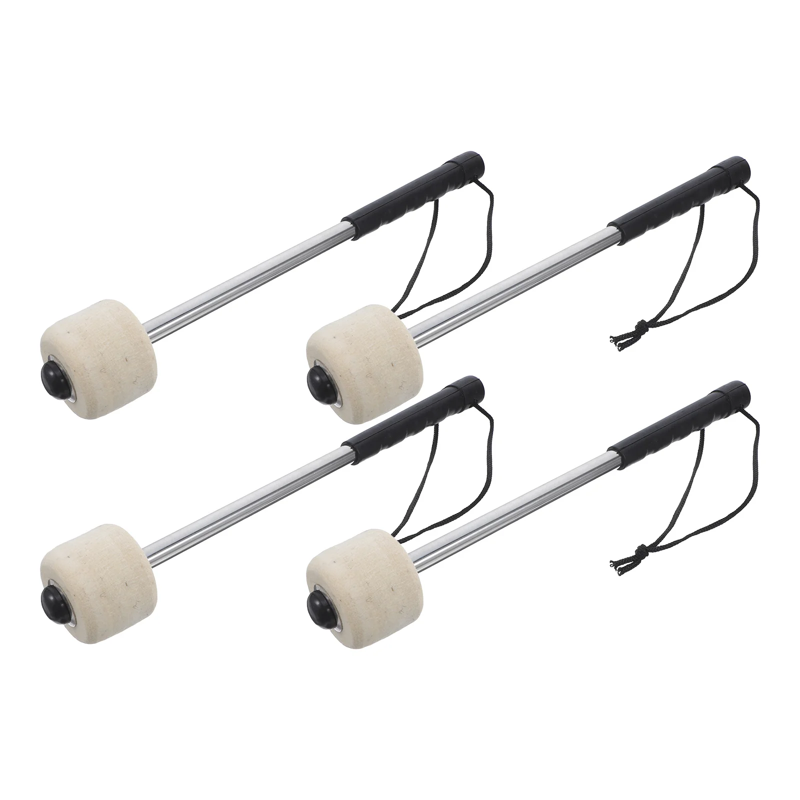 

4pcs Metal Drum Mallets Percussion Heavy-Duty Marching Bass Drumsticks Ergonomic Design Stage Bands Felt Head Lightweight
