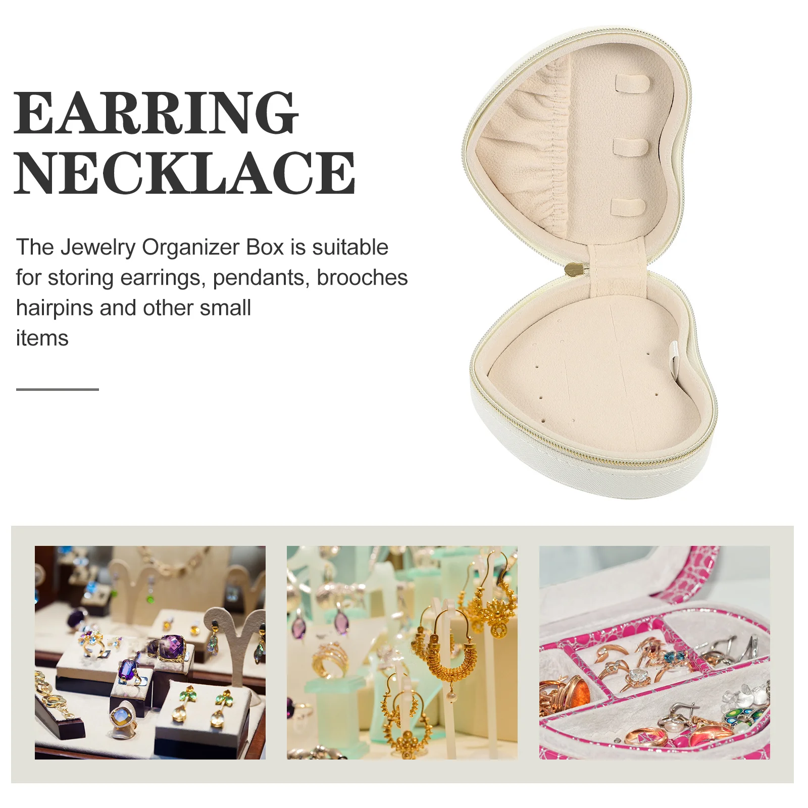 

Маленькая шкатулка для драгоценностей в форме сердца, органайзер для сережек, ожерелье, дорожный футляр, легкий, защищает от повреждений, царапин