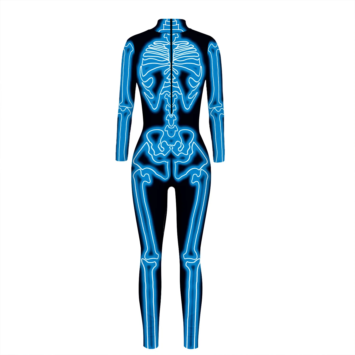 Cosplay-Kostüm Zentai-Bodysuit Fancy-Anzug Halloween Skelett Punk Gothic Damen Sexy Totenkopf-Skelett Slim Jumpsuit – Detail 7