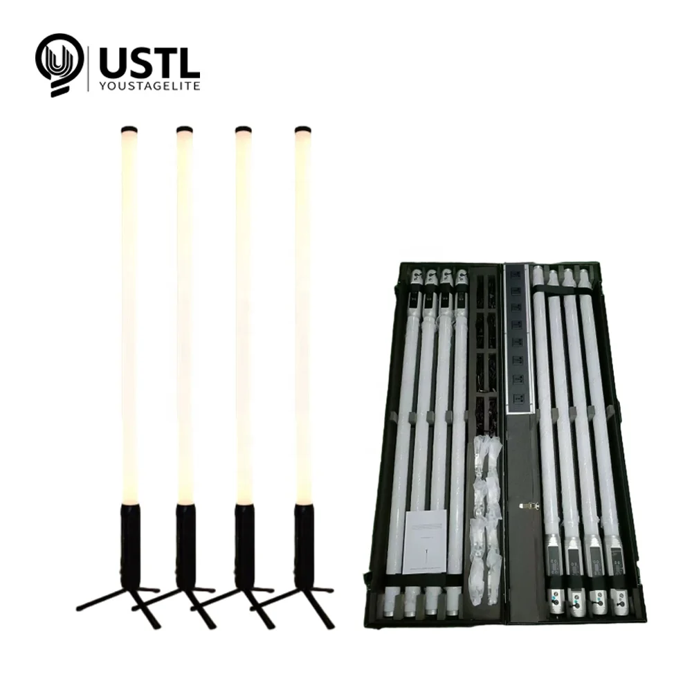 

Wireless Battery 360 Pixel Tube With Flight Case IP65 Waterproof RGBWA Rechargeable LED Tube Light Bar