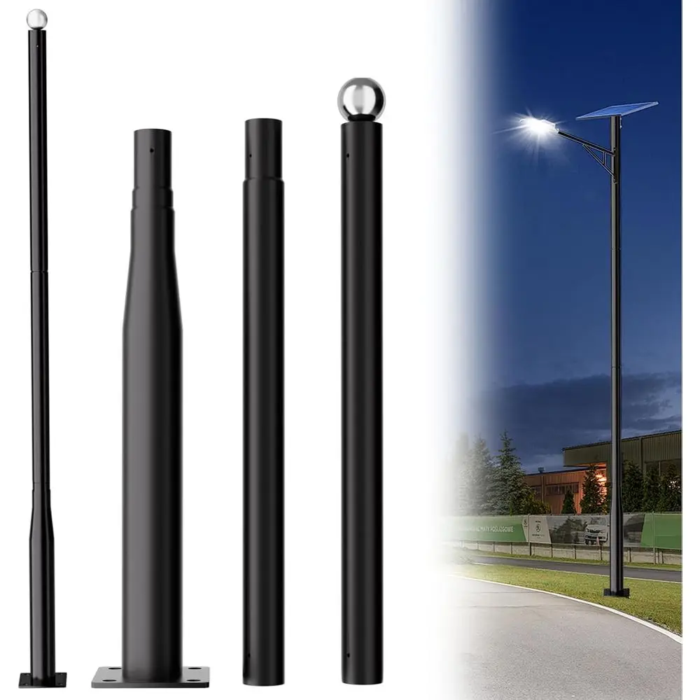 

Уличный фонарный столб 10т, регулируемый, для улицы, сада, двора, подъездной дорожки, с основанием из арматурной клетки, сверхпрочный, устойчивый к ржавчине, S-образный