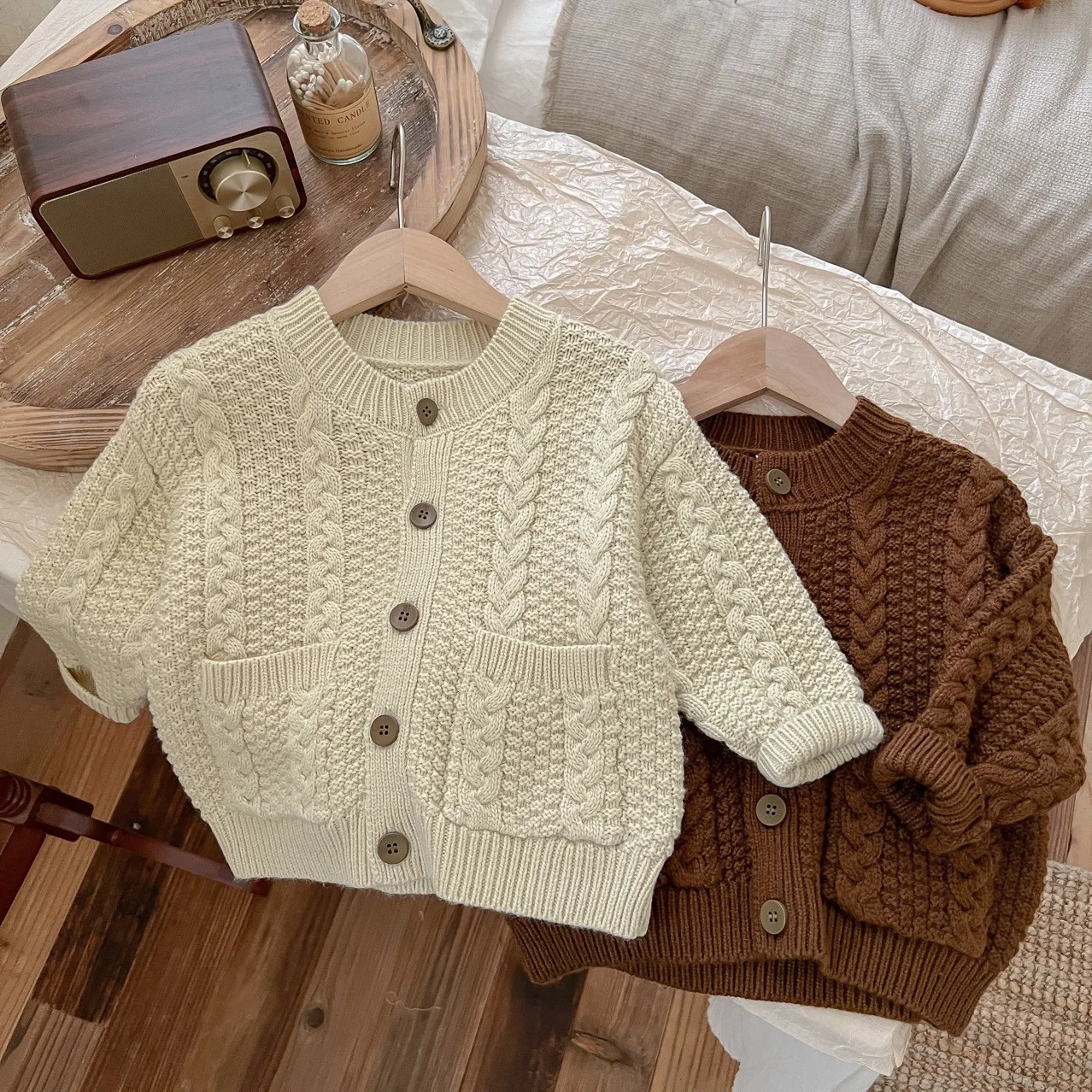 Baby Boys Girls Sweater 2023 Children Autumn Clothes Kids Winter Clothing Knitted Cardigan