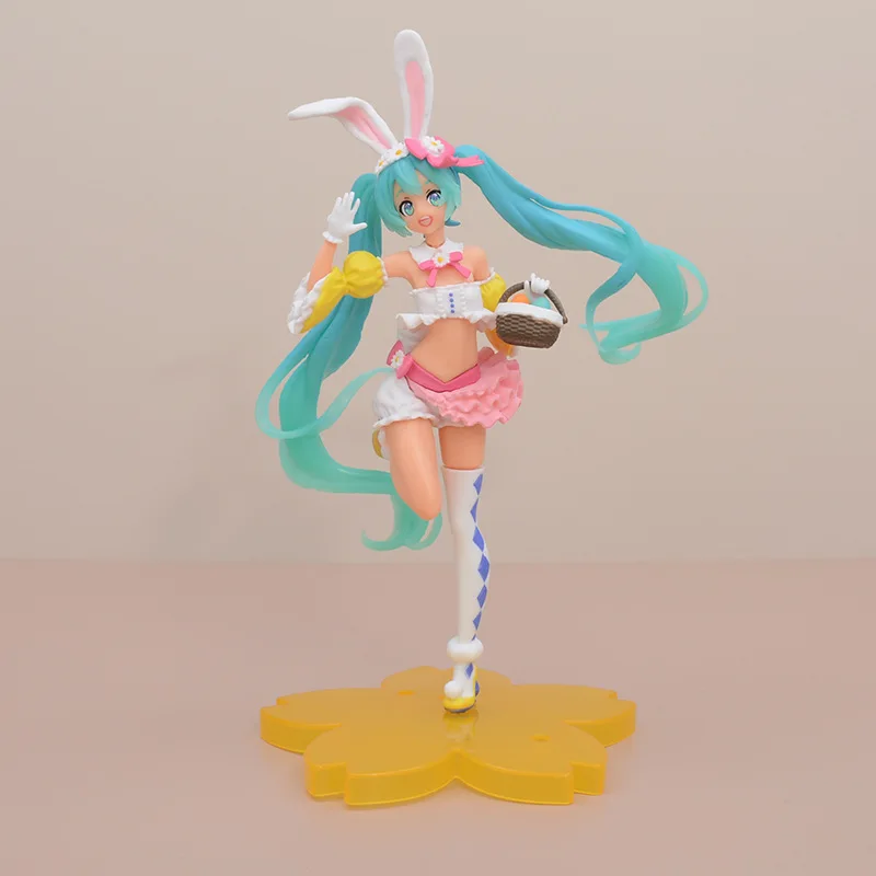 18cm Anime Hatsune Miku 2. Saison Frühling ver Kaninchen Ohr verkleiden Modell Spielzeug Geschenk Sammlung Aciton Figur PVC
