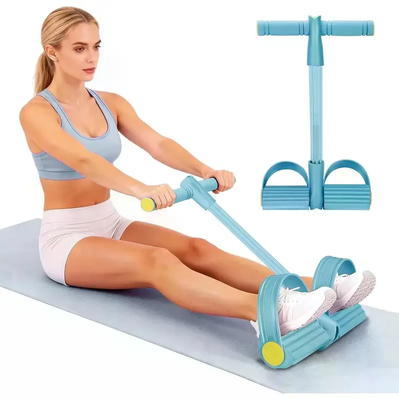 8-Tube Multi Functional Stretchable Silicone Resistance Band Tube Set - Handles, Foot Pedals Included, No Extra Tleg workout tool, waist abdomen trainer Needed, Home Gym Equipment for Body Slimming, Muscle Therapy, Full Body Training
