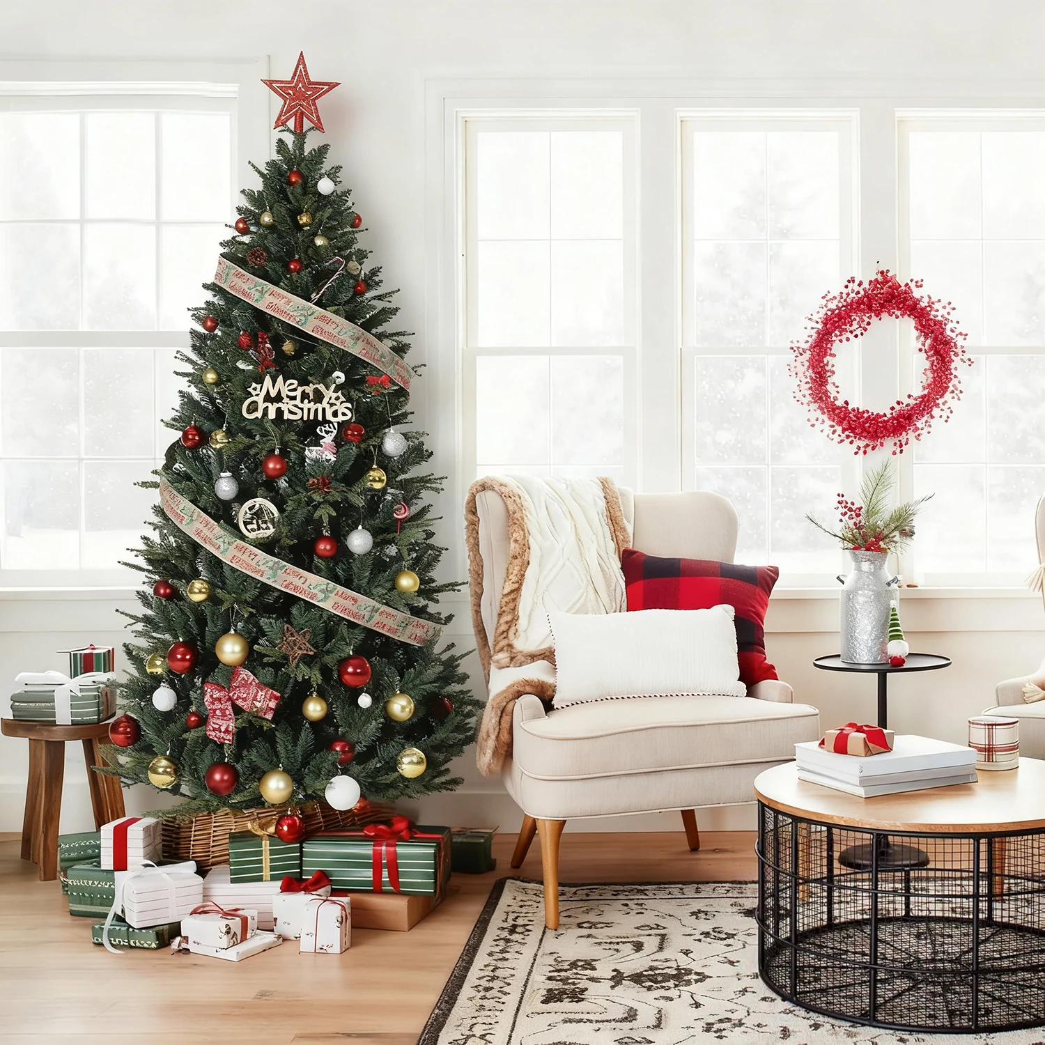 

Искусственная рождественская елка, реалистичная искусственная ель, металлическая подставка из нержавеющей стали, украшение для дома и улицы, праздничные рождественские деревья