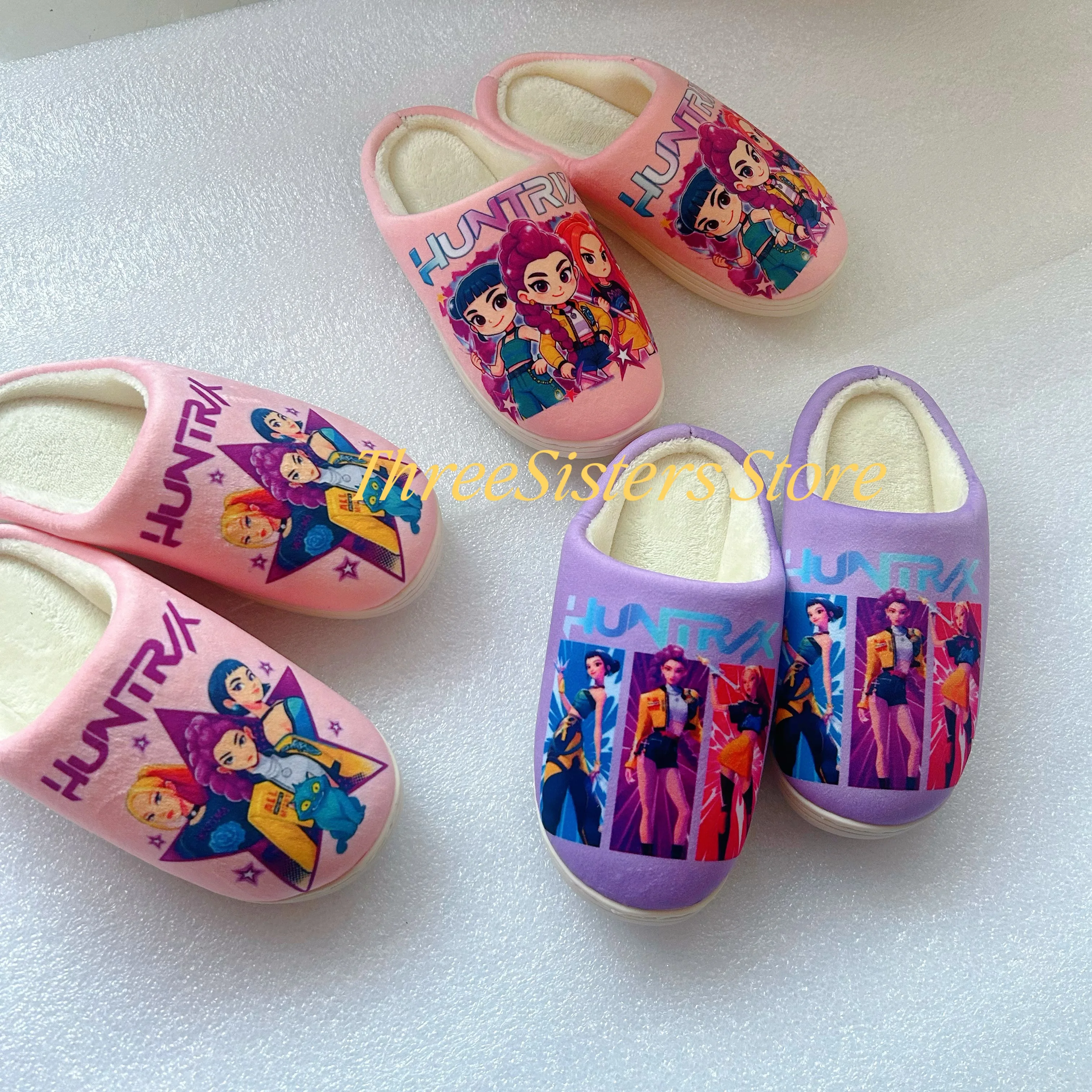 

Anime Zoey Mira Rumi Warm Plush Cosplay Slippers Indoor Non-slip House Slides Toe Wrap Home Cotton Shoes Gift