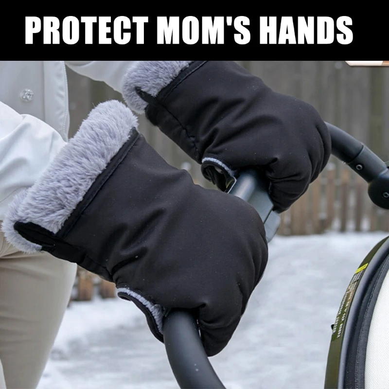 عربات الطقس البارد مقبض حماة مقاومة للماء يندبروف نظام تثبيت سريع المفاجئة طبقة داخلية مريحة من الصوف #2