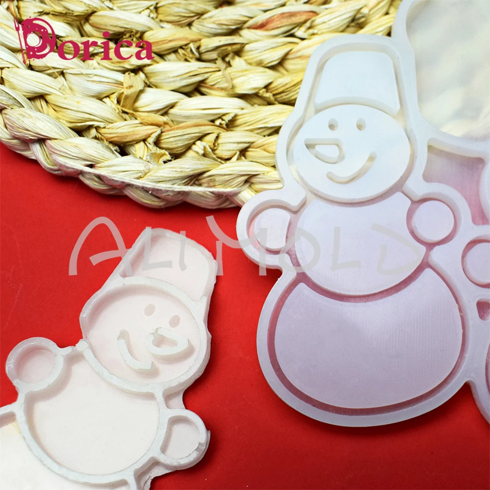 Dorica Snowman Design Lollipop Epoxy Mold Chocolate Silicone Mould Kitchen Fondant Cake Decorating Tools Baking Supplies