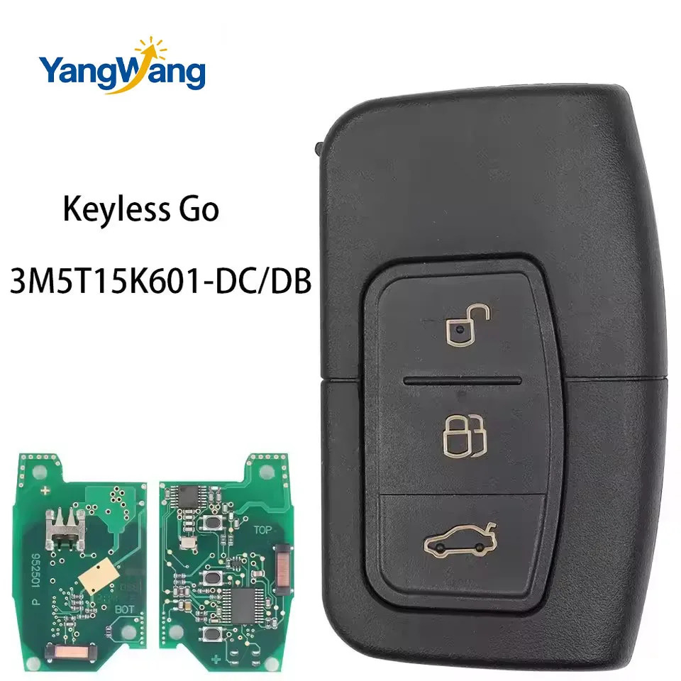 

Para Ford Mondeo Focus C-Max Galaxy 2005+ Llave Inteligente FCC 3M5T-15K601-DC 433MHz Chip 4D63/4D83 PN 1698112 Sistema de Entra