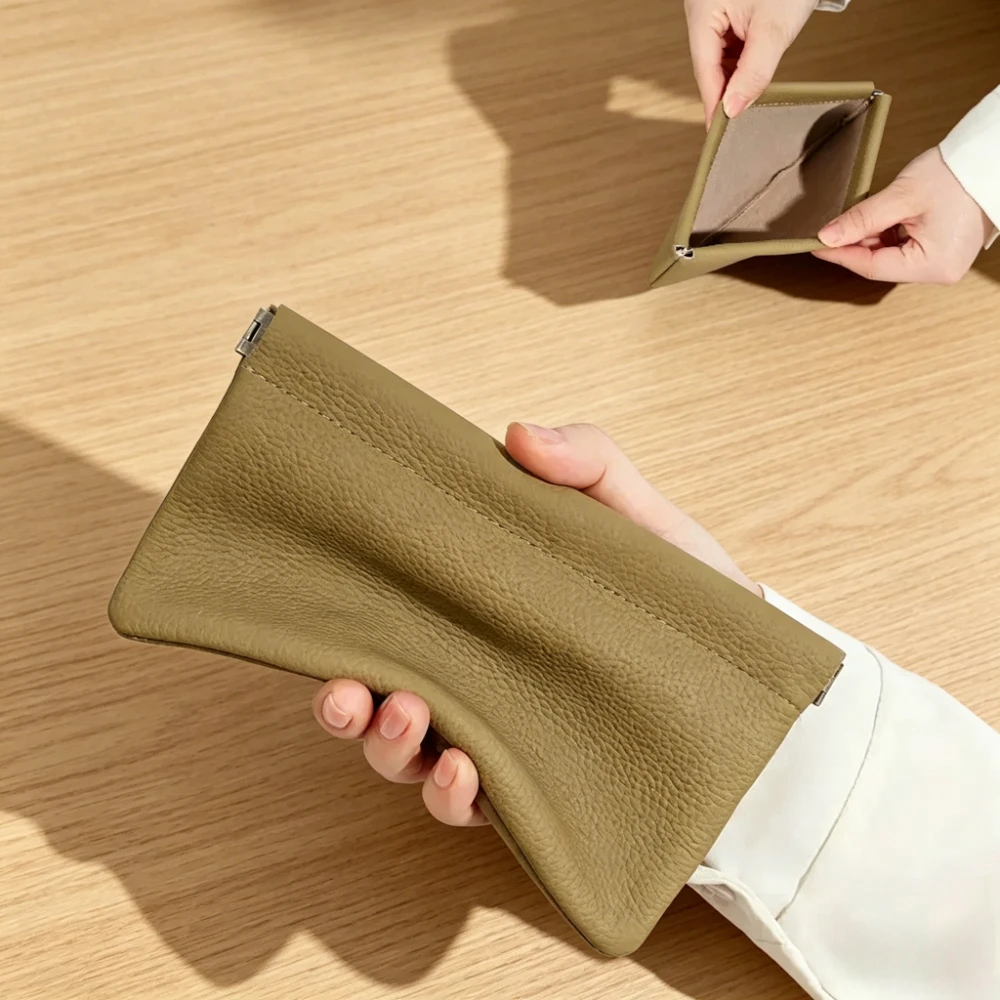 Minimalist Portable Fashion Wallet Clutch Bags for Women Ultra Thin Fashion Cosmetic Case Coin Wallet Pu Leather Cell Phone Bag