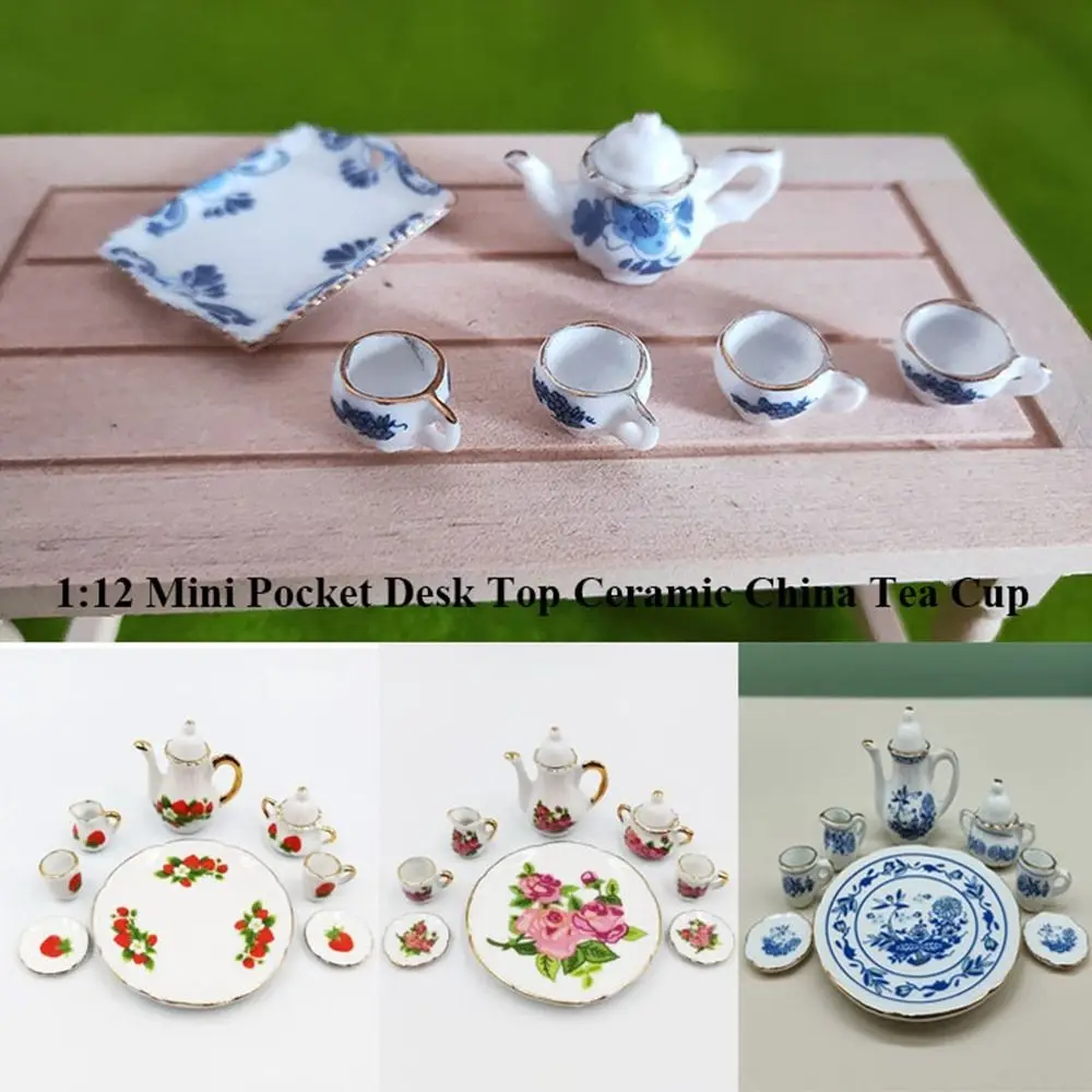 Mini Doll House Accessories Ceramic 9 Styles Pocket Tea Set Doll House Decoration