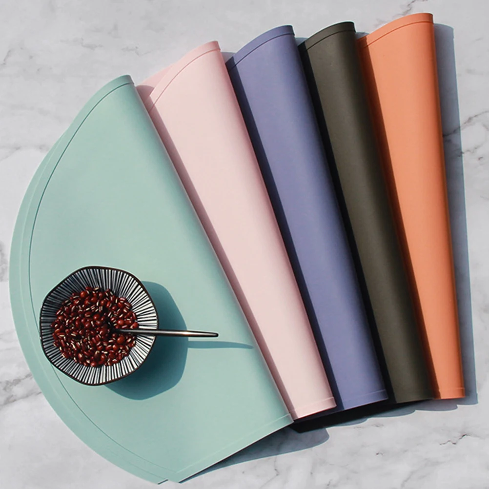 

Silicone Placemat Heat Resistant Tableware Mat Premium Material Pink Color Anti Slip Dinner Mats Home Party Table Decor