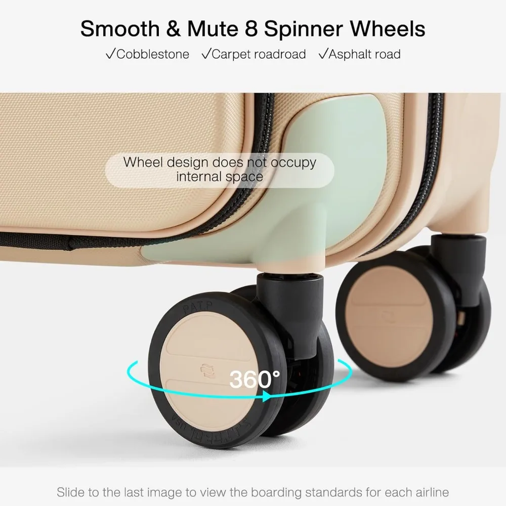 حقيبة حمل ذات هيكل صلب معتمدة من شركة Hanke Grace مع عجلات وقفل TSA، فتحة علوية مع جيب أمامي #6