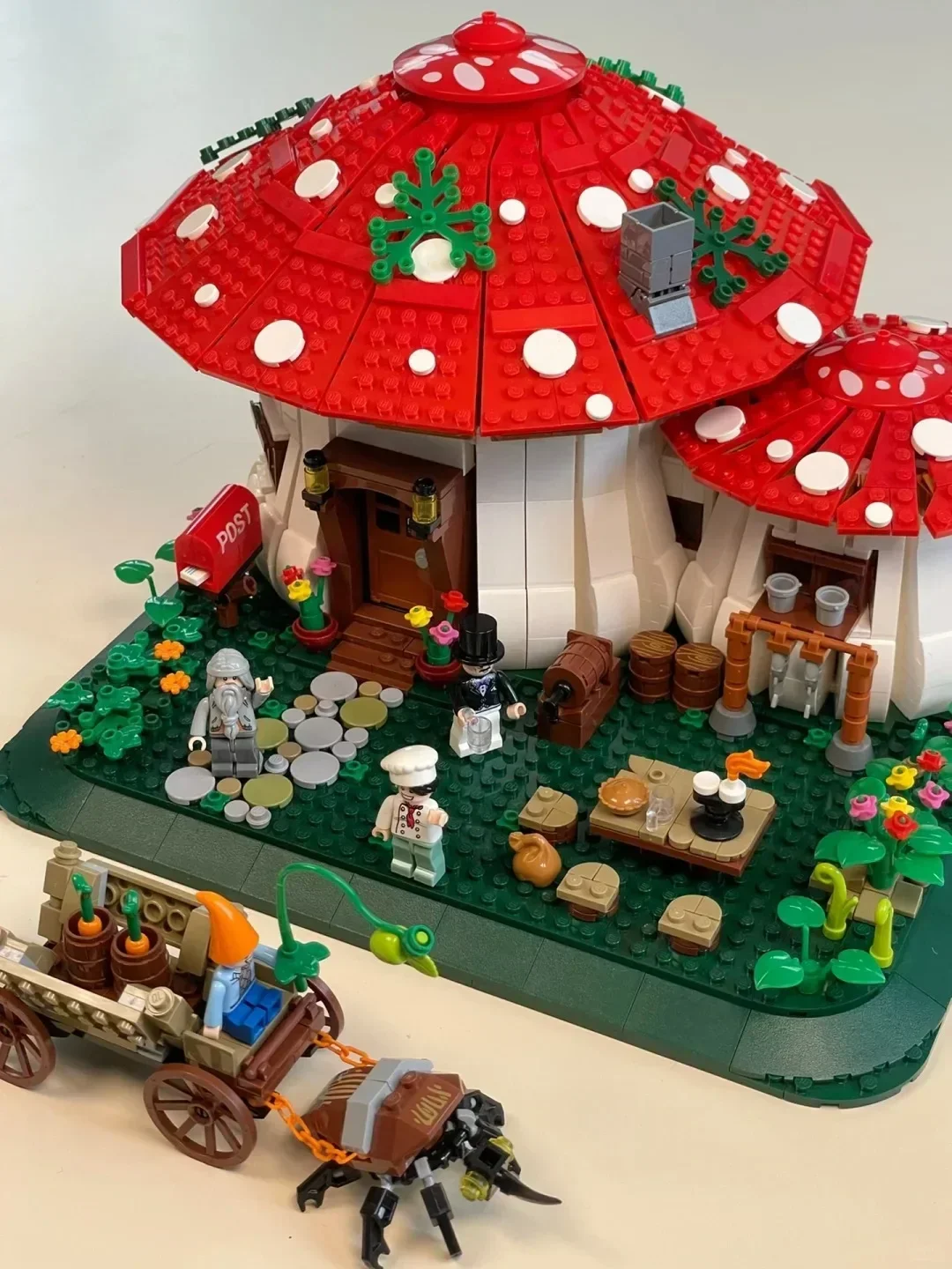 Märchen Pilz Haus Bausteine MOC Dorf Architektur Micro Mini Montieren Ziegel Mädchen Kinder Geburtstag Geschenke