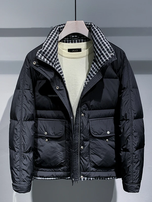 

Trendy Thiened Cotton Jaet Men's Winter Casual Workwear Warmth Clothing Loose Fit Long Sve Zipper Closure Youth Faion