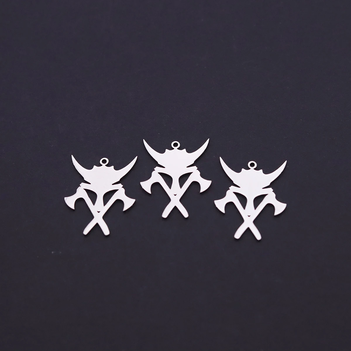 3pcs Stainless Steel Viking Double Crossed Axe Pendant Nordic Gothic Warrior Horn Helmet Charms DIY Necklace Jewelry Making