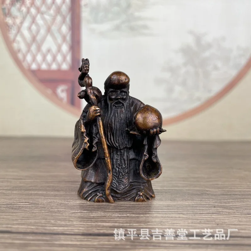 Vintage Miniature Character Longevity Fortune Wealth Buddha Statue Three Stars Tea Table Home