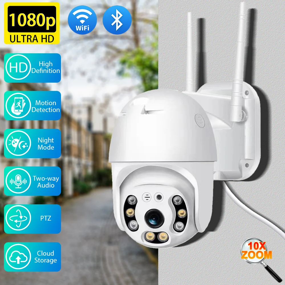 

5MP WiFi PTZ Surveillance Camera Outdoor 360° View CCTV Security Camera Indoor Home Night Vision Motion Tracking Security Camera