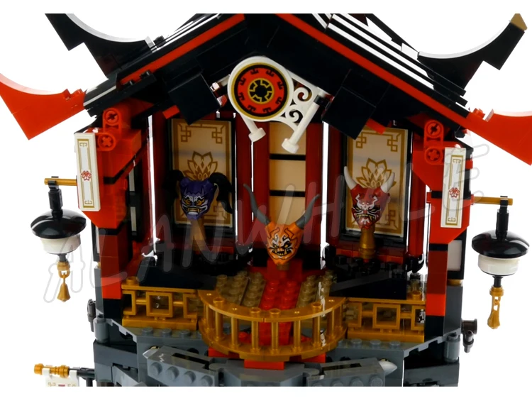809 Uds Shinobi templo de resurrección función de transformación de techo cámara Prisión 10806 juguetes de bloques de construcción compatibles con el modelo