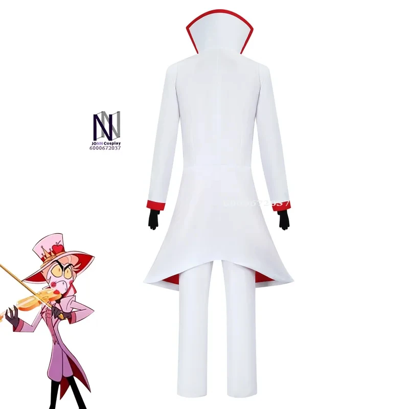 

3'x,4'f\6/Lucifer Cosplay Costume (Elegant Style) White Fitted Uniform + Hat Full Set High Quality Anime Clothes (Malef;5,b'7\k.