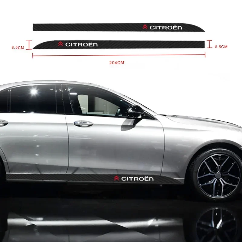 

2pcs Car Door Side Skirt Sill Stripe Body Decals Sticker For Citroens C1 C2 C3 C4 C5 C6 C8 C4L DS3 DS4 DS5 DS5LS DS6 Accessories