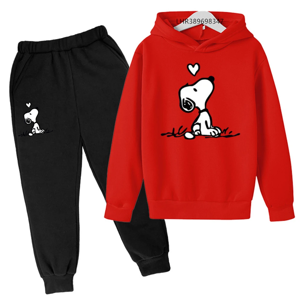 Cartoon Snoopy for Boys Girls coat Kids Top Hoodie+pants Sweatshirt Spring Autumn Toddle Holiday gifts Autumn Winter Clothes