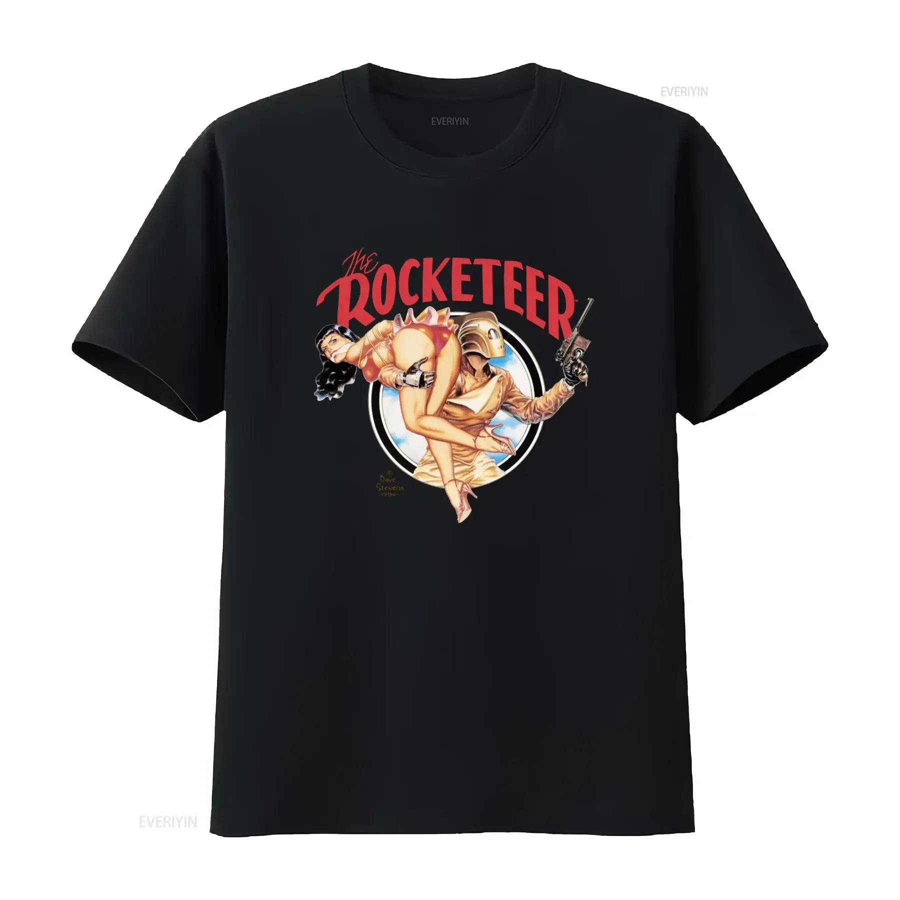 Camiseta vintage rara con diseño de Graffiti The Rocketeer Dave Stevens Art 1984, estilo retro de los años 80, ropa de diseñador vintage lavada ligeramente