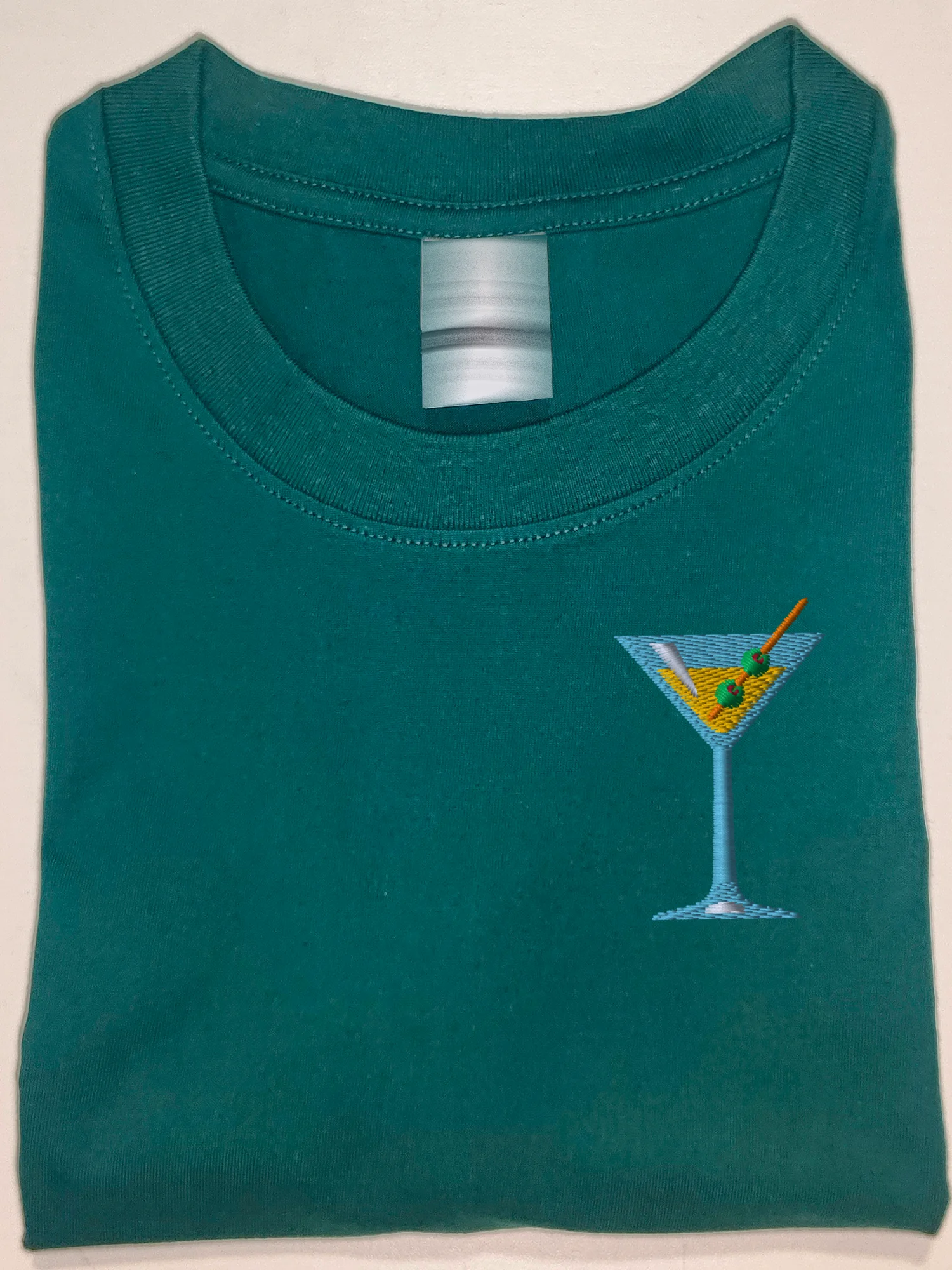 

Cocktail Embroidered Tshirt Embroidery T-Shirts Luxury Designer Tshirt Japan Style Green And White T Shirt Luxury T-Shirt