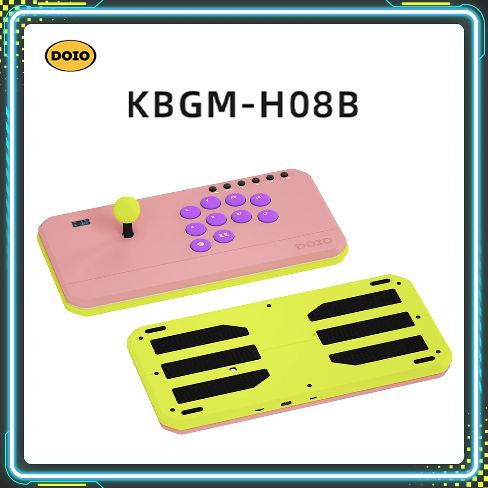

DOIO KBGM-H08B Mini Rocker Keyboard Hot Swap Shaft BPT Aluminum Alloy RGB Ring Light Effect Rocker Arcade Fighting Keyboard Gift