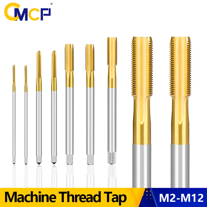 

CMCP Screw Tap Drill M2-M12 Thread Tap HSS Straight Flute 90-150 Length Metric Machine Plug Tap For Metal Screw Threading Tools